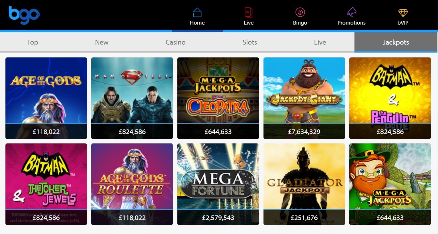 bgo casino games